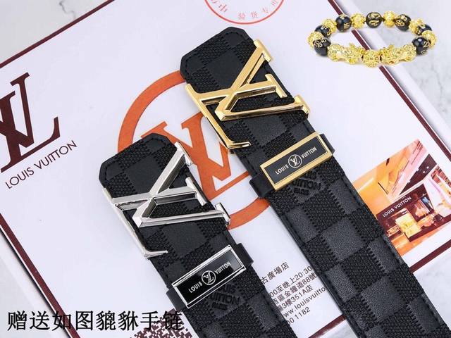 LV..路易..威登原单 腰带 百分百头层牛皮 保证真皮 24k纯钢扣双面可用专柜同等质量 送人自用首选 包装 请认准如图专柜包装 赠送打孔器 银联发票 宽