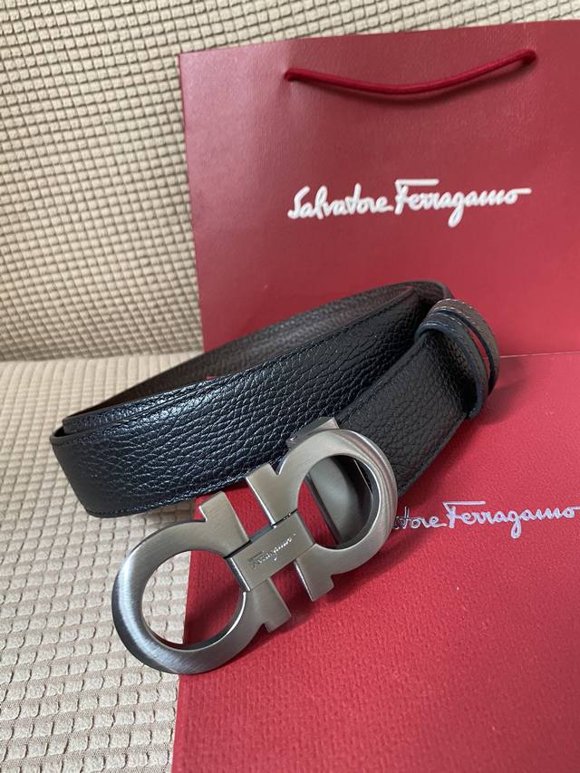 配全套包装盒 菲拉格慕 Ferragamo 双面牛皮 正品标准皮料 商务休闲款 回馈新老客户