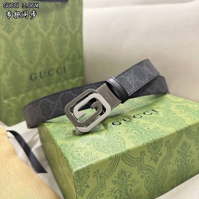 古琦gucci 宽度3.0 Cm 原单版本 简单大方双面使用 五金可以旋转 精品五金 佩戴效果非常不错 送礼自用最佳推荐