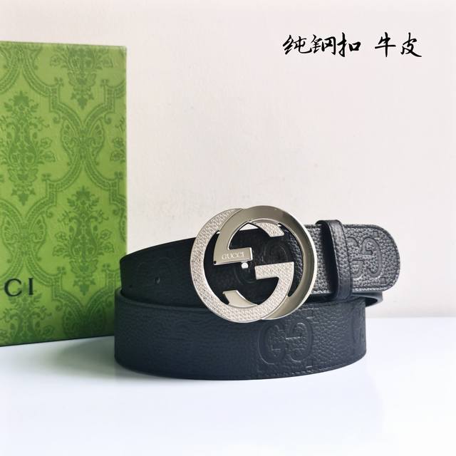 Gucci 经典款 进口原厂压花 搭配原厂皮底 精品钢扣 宽 Cm 经典永不过时款 潮流大方 时尚百搭