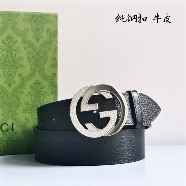 Gucci 经典款 进口原厂压花 搭配原厂皮底 精品钢扣 宽 Cm 经典永不过时款 潮流大方 时尚百搭