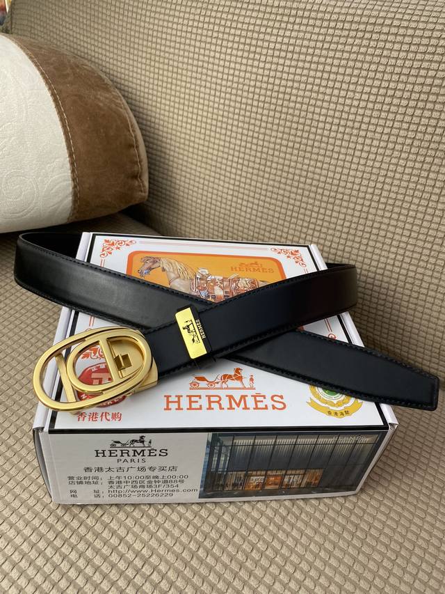 爱马仕.Herm s 原单自动带 材质 原单牛皮腰带 百分百头层牛皮腰带保证真皮 24K纯钢扣 专柜原单品质 做工精细 时尚大牌 送人自用首选包装请认准如图专柜