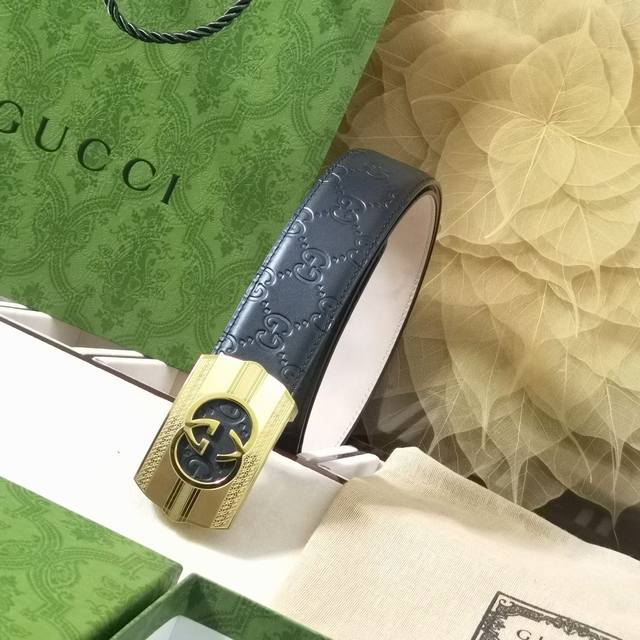 Gucci 经典原单品质 经典压花配树膏logo底 搭配原单精品扣 精工制作 细节看图 实物拍摄 高端奢华 宽度4.0Cm