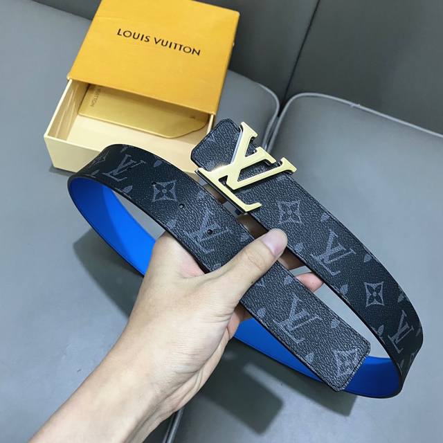 Lv.路易威登 全套包装 原版品质 代工厂货品 40Mm宽度 正品一体铸造五金钢扣 原厂皮料 双面原厂定制面料 区别市场货