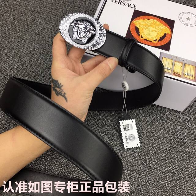 品牌 Versace.范思哲 型号 原单 请认准如图专柜包装等级 意大利进口百分百头层牛皮 范思哲.Versace 世界著名奢侈品品牌 美人头经典之作 进口头层