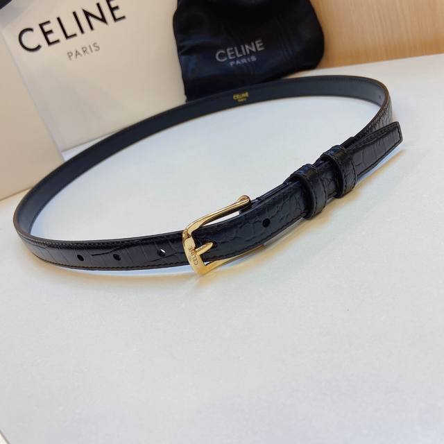 赛琳celine 头层牛皮革 纯铜金属件 宽度 1 8厘米