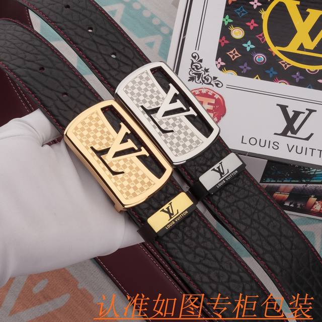 品名 Lv 皮带 原单 腰带 材料 百分百头层牛皮腰带 保证真皮皮带 专柜原单品质 做工精细 时尚大牌 送人自用首选 包装 请认准如图专柜包装