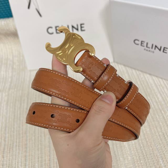 赛琳 Celine2 5Cm双面小牛皮头层定制 正面富有凯旋门压花 增添独特魅力气息 搭配蒸空电镀精品扣 支持nfc