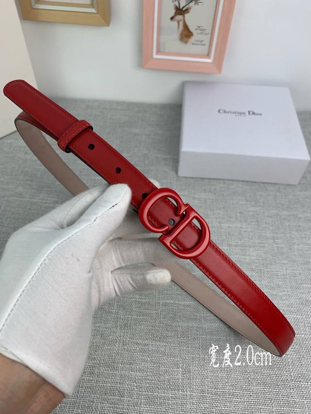 宽度2 0Cm Dior 迪奧 爆款平面無線帶身 Saddle黑色牛皮革皮带 烤漆金属 Cd 标志 採用進口雙面頭層牛皮