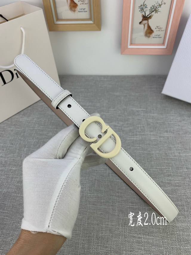 宽度2 0Cm Dior 迪奧 爆款平面無線帶身 Saddle黑色牛皮革皮带 烤漆金属 Cd 标志 採用進口雙面頭層牛皮