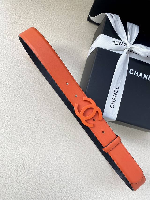 宽度3.0Cm Chanel 香奈儿 品牌新款 选用两面平纹牛皮多颜色可选择 搭配同色金属钢扣