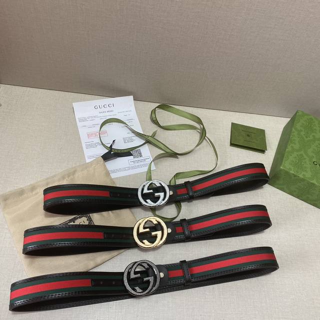 宽度40Mm [Gucci 复古双g腰带 Gucci Belt皮带 没有选经典爆款纯色双g 买的人实在是太多了...入手的这款标志性红绿织带棕色双g风格更中性百