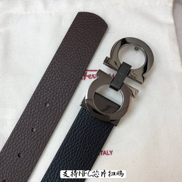 Ferragamo.菲拉格慕 全套包装 支持nfc扫码 宽度3.5Cm 高级定制款男士皮带 双面进口牛皮 可双面使用 自行选择搭配 真材实料 很有质感 时尚经典