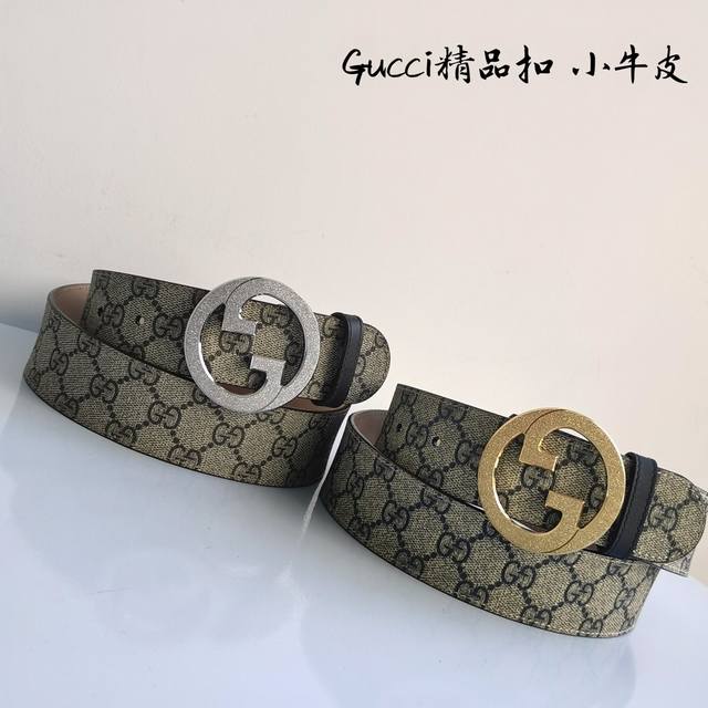 Gucci 经典款面进口原厂压花 搭配原厂皮底 精品钢扣 宽3.8 Cm 经典永不过时款 潮流大方 时尚百搭