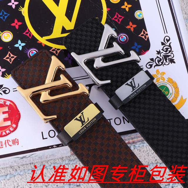 品名：Lv..路易.威登·腰带原单·皮带 材料：百分百头层牛皮，保证真皮。24K纯钢扣双面可用专柜同等质量， 送人自用首选 包装： 请认准如图专