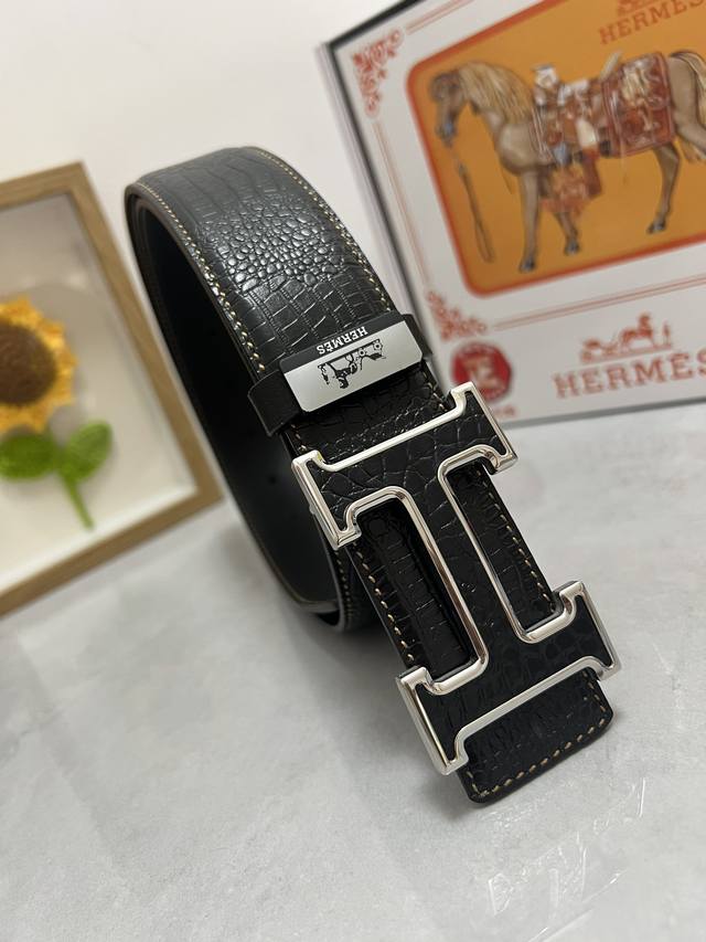 品名：爱马仕.Hermès 原单 材质：原单牛皮腰带 百分百头层牛皮腰带保证真皮，24K纯钢扣，专柜原单品质、做工精细，时尚大牌，送人自用首选