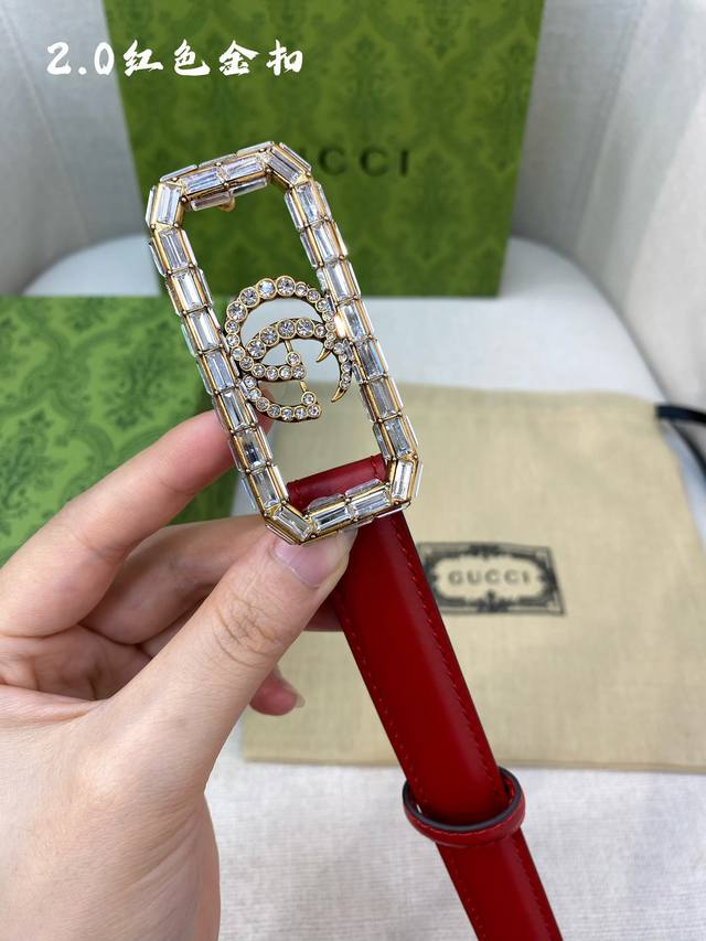 特 Gucci 古奇官网经典 正品规格 2.0Cm原版品质头层小牛皮搭配进口底