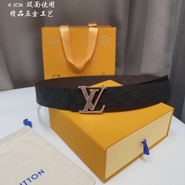 特 路易威 同步 Lv路易男士 宽度4.0 Cm 简单大方 精品五金 双面进口皮 佩戴效果非常不错 送礼自用最佳推荐