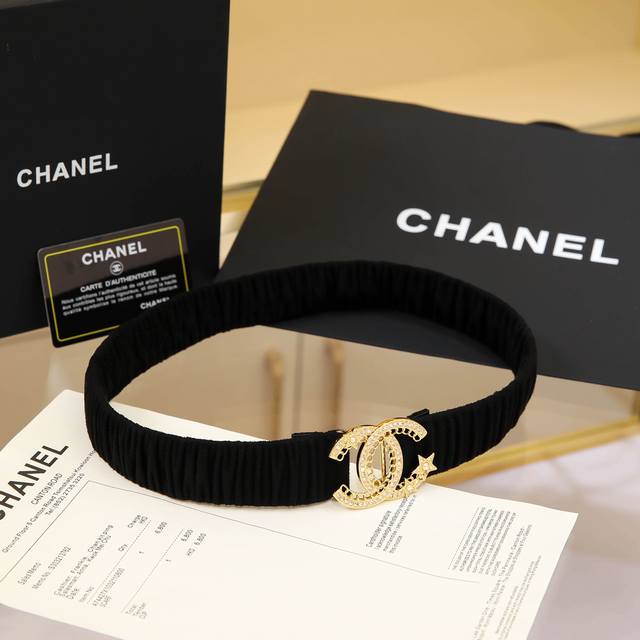 特 Chanel Cc链条 星星水钻 黄铜logo扣 小牛皮 银色金属 与 金色金属 3.0Cm精品 弹力十足 百搭 优雅 码数含扣s=65Cm总长 可用75、