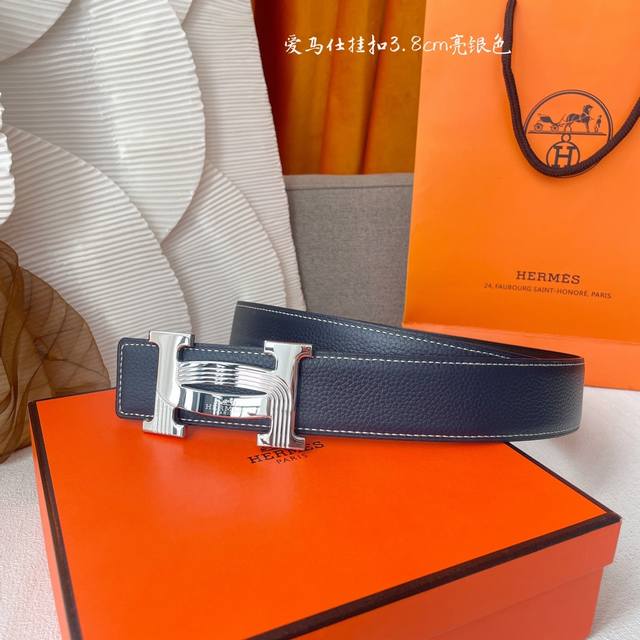 特 爱马仕 Hermes 原单爱马仕，宽3.8Cm进口原版皮带身，双面可两面用，精品电镀五金 ！