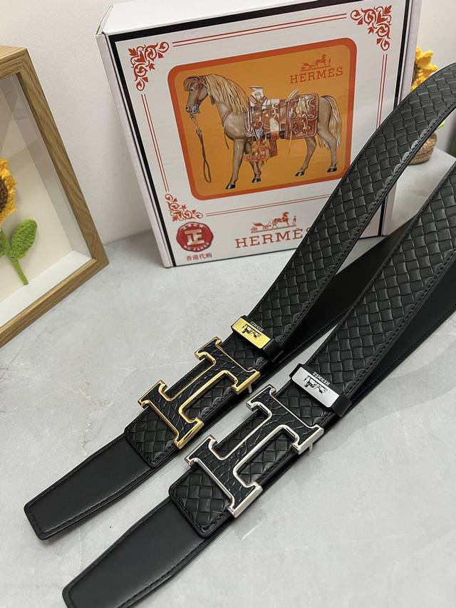 品名：爱马仕.Hermès 原单 材质：原单牛皮腰带 百分百头层牛皮腰带保证真皮，24K纯钢扣，专柜原单品质、做工精细，时尚大牌，送人自用首选 包装： 请认准如