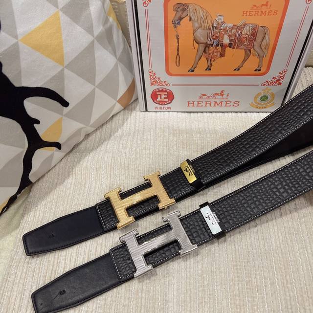 品名：爱马仕.Hermès 原单 材质：原单牛皮腰带 百分百头层牛皮腰带保证真皮，24K纯钢扣，专柜原单品质、做工精细，时尚大牌，送人自用首选 包装： 请认准如