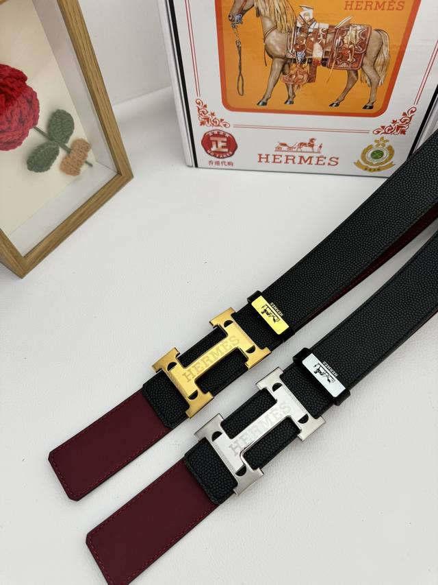 品名：爱马仕.Hermès 原单 材质：原单牛皮腰带 百分百头层牛皮腰带保证真皮，24K纯钢扣，专柜原单品质、做工精细，时尚大牌，送人自用首选 包装： 请认准如