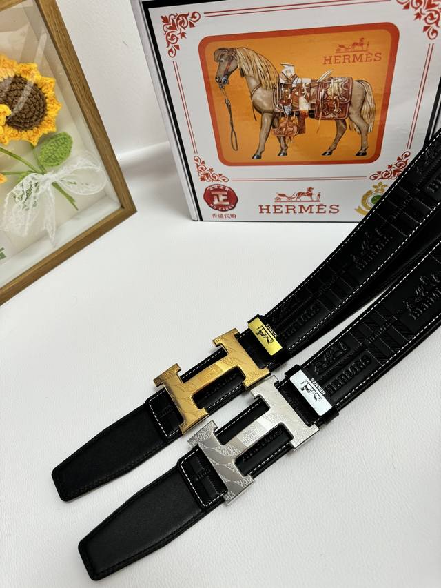 品名：爱马仕.Hermès 原单 材质：原单牛皮腰带 百分百头层牛皮腰带保证真皮，24K纯钢扣，专柜原单品质、做工精细，时尚大牌，送人自用首选 包装： 请认准如