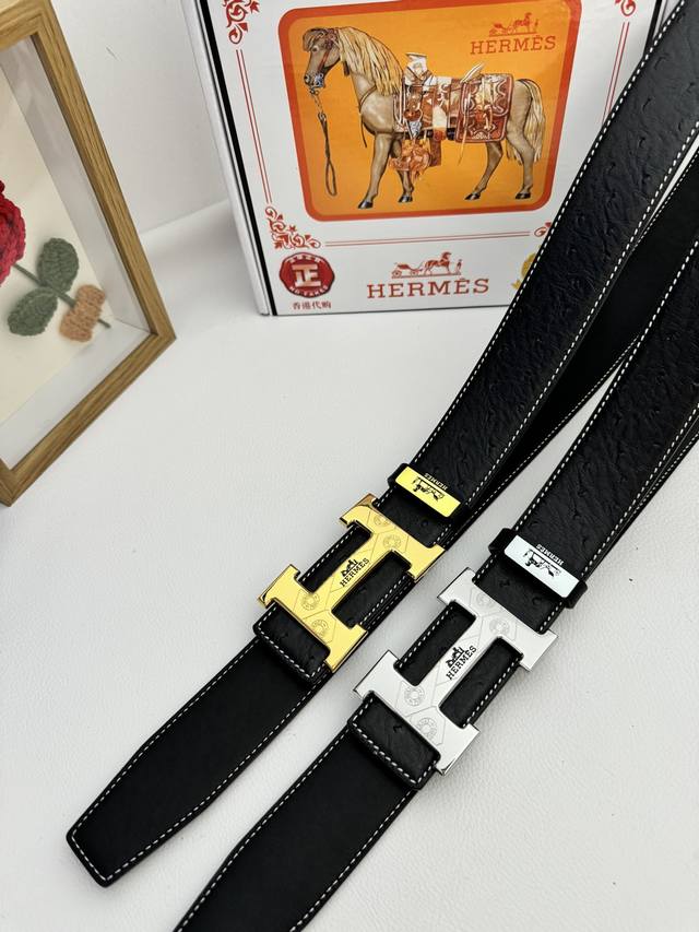 品名：爱马仕.Hermès 原单 材质：原单牛皮腰带 百分百头层牛皮腰带保证真皮，24K纯钢扣，专柜原单品质、做工精细，时尚大牌，送人自用首选 包装： 请认准如