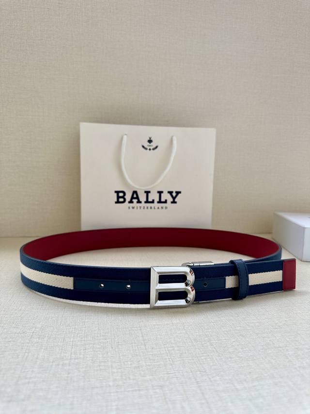 特 Bally 巴利 专柜同款 男士腰带 宽:3.4Cm 这款选用反面枣红进口牛皮精制而成 正面金属板扣 简约百搭 可调式长度可轻松匹配完美尺寸