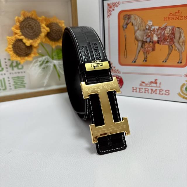 品名：爱马仕.Hermès 原单 材质：原单牛皮腰带 百分百头层牛皮腰带保证真皮，24K纯钢扣，专柜原单品质、做工精细，时尚大牌，送人自用首选 包装： 请认准如