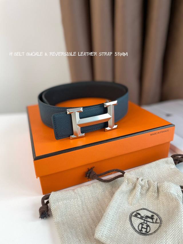 Hermes-38Mm 爱马仕专柜同步 进epsom双面小牛皮 精钢精品五金 双面可用