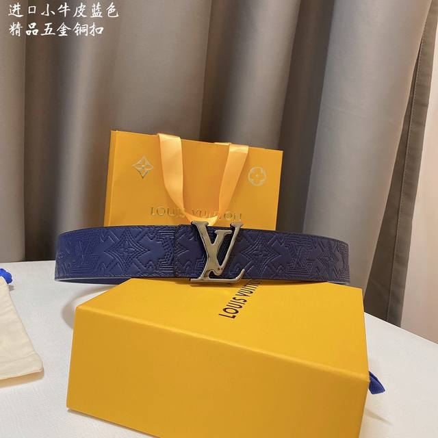 Lv路易威登 官网同步 宽度4.0Cm 精品扣 搭配设计 用了精品电镀五金 工艺精湛 双面进口小牛皮