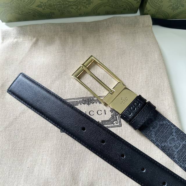 Gucci 新品。搭配可旋转精品铜扣 双面可用 可裁剪 带宽3.0Cm