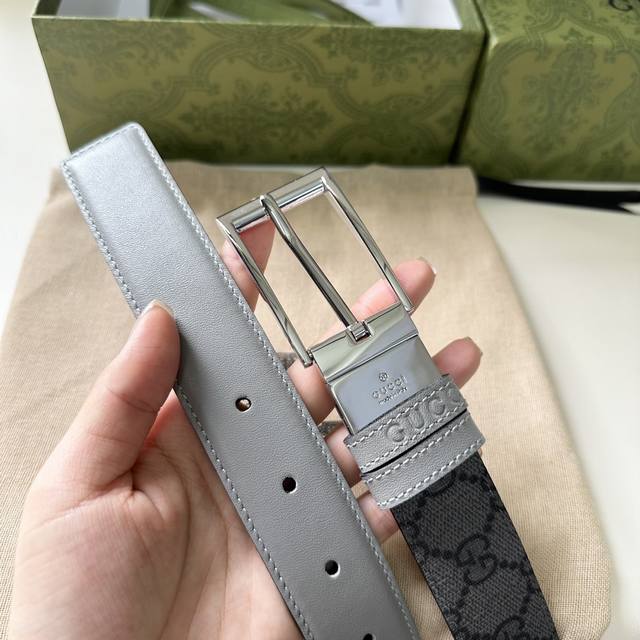 Gucci 新品。搭配可旋转精品铜扣 双面可用 可裁剪 带宽3.0Cm