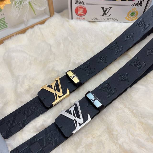 品名：Lv..路易..威登原单 材质：原单牛皮腰带 百分百头层牛皮腰带保证真皮，24K纯钢扣，专柜原单品质、做工精细，时尚大牌，送人自用首选 包装： 请认准如图