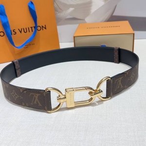 4.0Cm Lv腰带，双面头层羊皮，长度：均码码，铜五金扣原版开模定制庆祝]