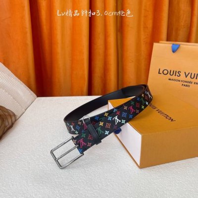 -Louis Vuitton ：经典原单品质，一面黑彩印花一面平纹底，原单精品针扣，精工制作，细节看图，实物拍摄，高端奢华，宽度3.0Cm