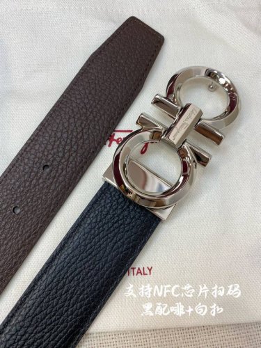 特 Nfc-F3.5Cm高级定制款男士皮带 ，双面进口牛皮，自行选择搭配 真材实料 很有质感 时尚经典不失风范 可自行裁剪 ！