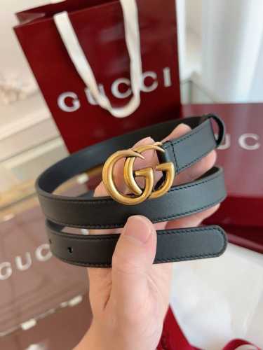 Gucci古驰法国原厂皮料，黑色牛皮 品质毋庸置疑 没有更好 只有最好 女士尺寸2.0厘米