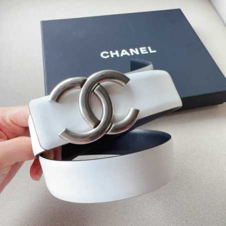香奈儿 饰面logo扣 黄铜金属 双面小牛皮腰带 ！ 3.0Cm 一带两用款式 、经典百搭 - 点击图像关闭