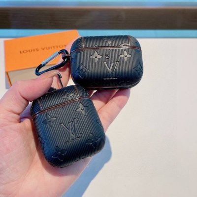 Lv牙签纹压花蓝牙耳机壳 Iphone 1 2代通用 3代蓝牙耳机包 带闪光灯按键 带包装盒