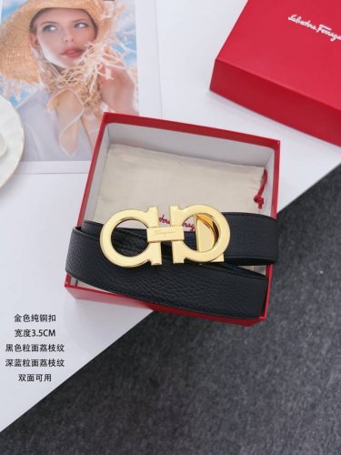 特 Ferragamo.菲拉格慕 全套包装 支持Nfc扫码 宽度3.5Cm 高级定制款男士皮带 双面进口牛皮 可双面使用 自行选择搭配 真材实料 很有质感 时尚