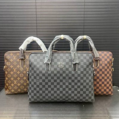 Louisvuitton 路易威登 Lv 印花双拉链公文包 男包 电脑包 手提包 经典百搭 实物拍摄 高端品质 配送防尘袋 28 X 38 Cm。