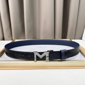 Montblan头层牛皮3.5Cm 年轻时髦！ 官网同步，纯铜金属标识。该皮带可调节，且能根据需要剪裁，达到修身效果。