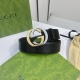 Gucci.古驰 全套包装 水晶暗黑Gg Supreme Pvc老花 内衬进口专用底料 宽度4.0Cm 新版圆润互扣式双G搭扣