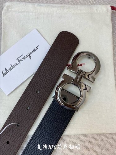 特 Ferragamo.菲拉格慕 全套包装 支持Nfc扫码 宽度3.5Cm 高级定制款男士皮带 双面进口牛皮 可双面使用 自行选择搭配 真材实料 很有质感 时尚