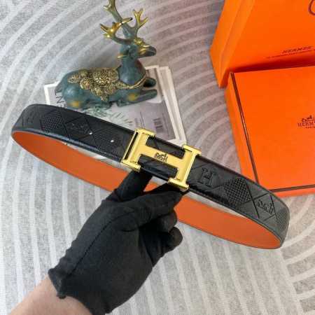 爱马仕 特种皮腰带系列 ，原厂五金精品不锈钢扣，手感柔软舒适 宽3.8Cm。 - 点击图像关闭