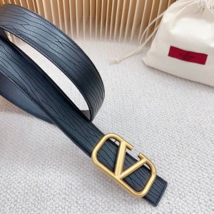 特 4.0Cm 华伦天奴官网新款，双面头层牛皮皮料，长度：85.90.95.100.105.110欧，精品铜五金扣带钢印原版开模定制庆祝]