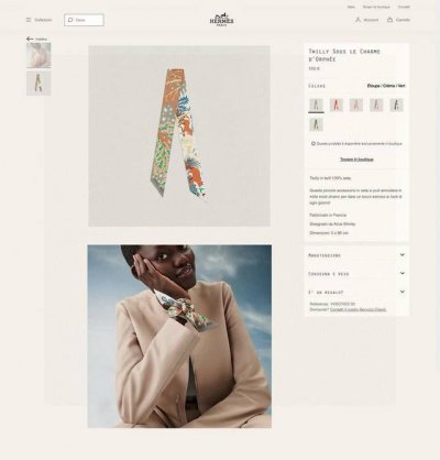 爱马仕Hermes “俄耳甫斯的魔力”Baguette Twilly小丝巾 Twilly小丝巾 100%桑蚕丝 重磅18姆米斜纹面料 这款小巧的真丝配饰点缀双色